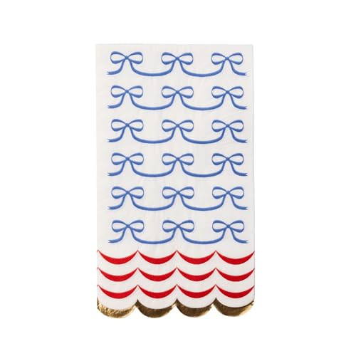 Bonjour Fête 4th of July Bow Flag Guest Towels | 3-Ply Fancy Large Napkins | Patriotic Parties & BBQs | Premium Party Table Decor | Party Supplies Decorations | Gold Foil | Pack of 20, 1/6 Folded | Amazon (US)