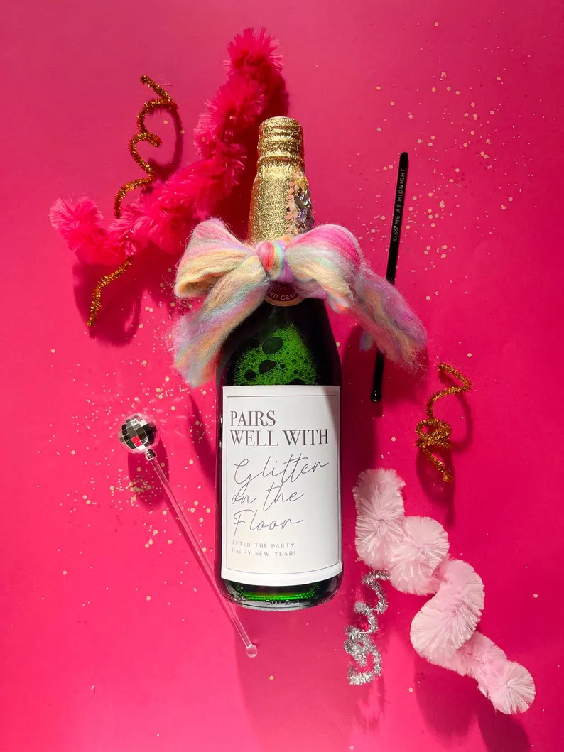 New Year's Eve Bottle Tags, Printable Vinyl Sticker for Wine, Mini Bottles Printable Sticker, NYE... | Etsy (US)