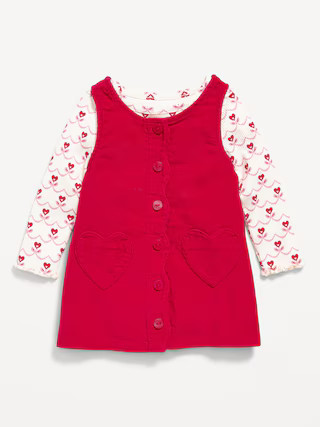 Printed Long-Sleeve Ribbed T-Shirt and Pocket Dress Set for Baby | Old Navy (US)