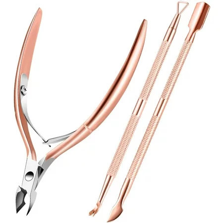 Cuticle Trimmer with Cuticle Pusher Cuticle Remover Cutter Nipper Scissor and Triangle Cuticle Nail Pusher Peeler Scraper Durable Dead Skin Clipper Manicure Pedicure Tools (Rose gold) | Walmart (US)