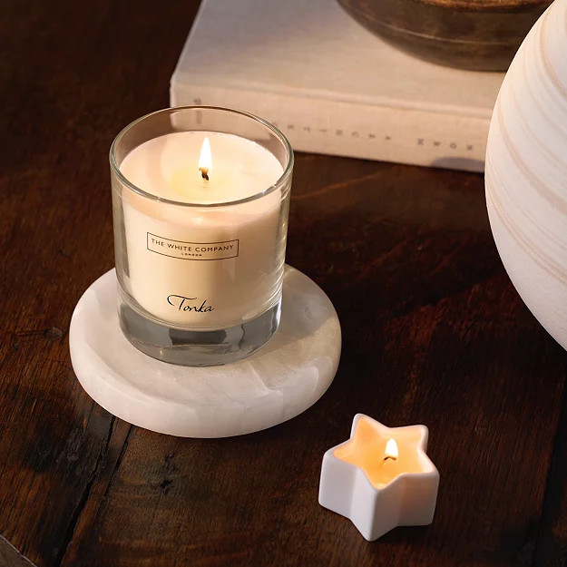 Alabaster Candle Plate – Medium | The White Company UK & ROW
