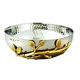 Amazon.com | Elegance Golden Vine Hammered Stainless Steel Salad Bowl, 6.5-Inch, Silver/Gold (700... | Amazon (US)