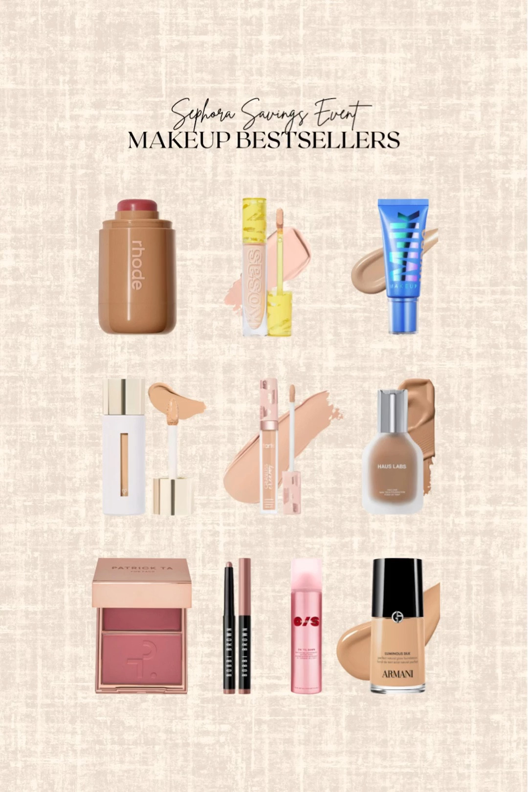 Sephora Savings Event! Makeup bestsellers on sale. Use code SPRINGSALE 

Foundation, primer, blush, eyeshadow, setting spray 

#LTKSaleAlert #LTKBeauty #LTKSeasonal