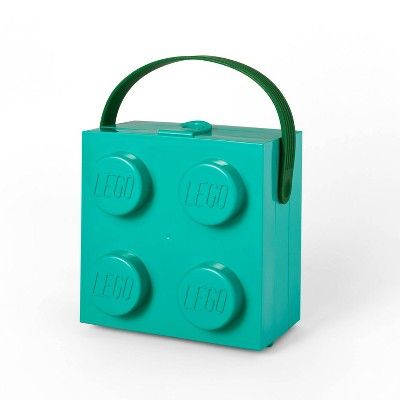 LEGO Brick Storage Box with Contrast Handle Teal/Green - LEGO® Collection x Target | Target