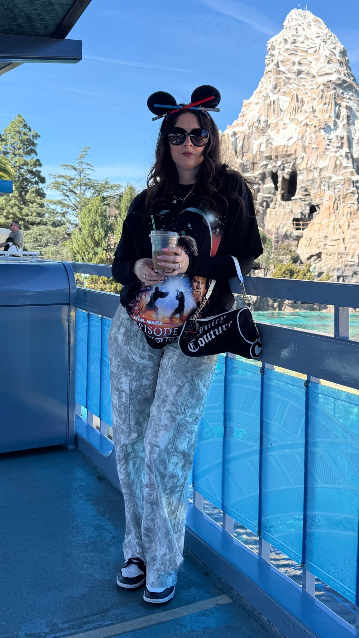These wide leg camo pants are perfect for Disney days. I love that they have a long option available as well. The Star Wars shirt was a parks item during “May the Force” season. Lightsaber ears are also older from the parks. 

#LTKTall #LTKmomlife #LTKootd