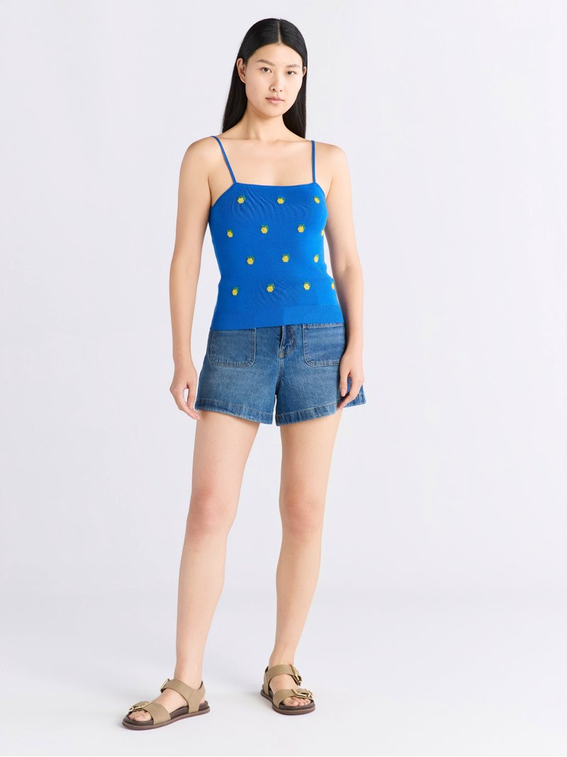 Free Assembly Women's Beaded Tank Top Sweater, Lightweight, Sizes XS-XXL | Walmart (US)