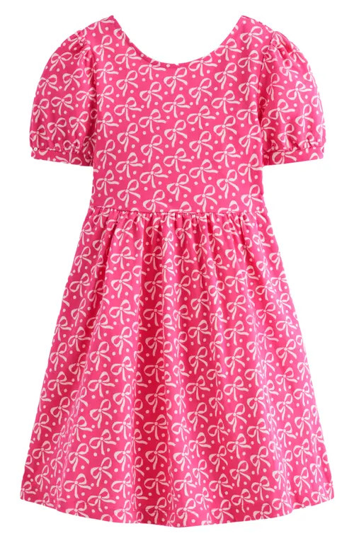 Mini Boden Kids' Ballerina Cotton Jersey Dress in Pink Bows at Nordstrom, Size 3-4Y | Nordstrom