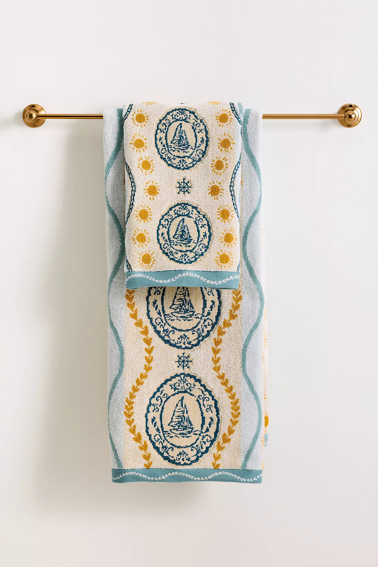 Maeve Manon Cotton Woven Sailboat Towel Collection | Anthropologie (US)