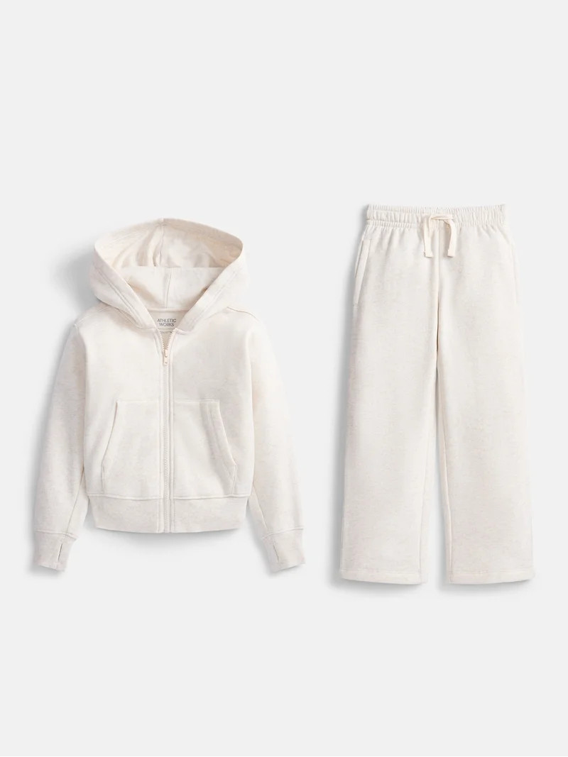 Athletic Works Boys Fleece Zip Hoodie and Sweatpants Set, 2 Piece, Sizes 4-18 & Husky | Walmart (US)