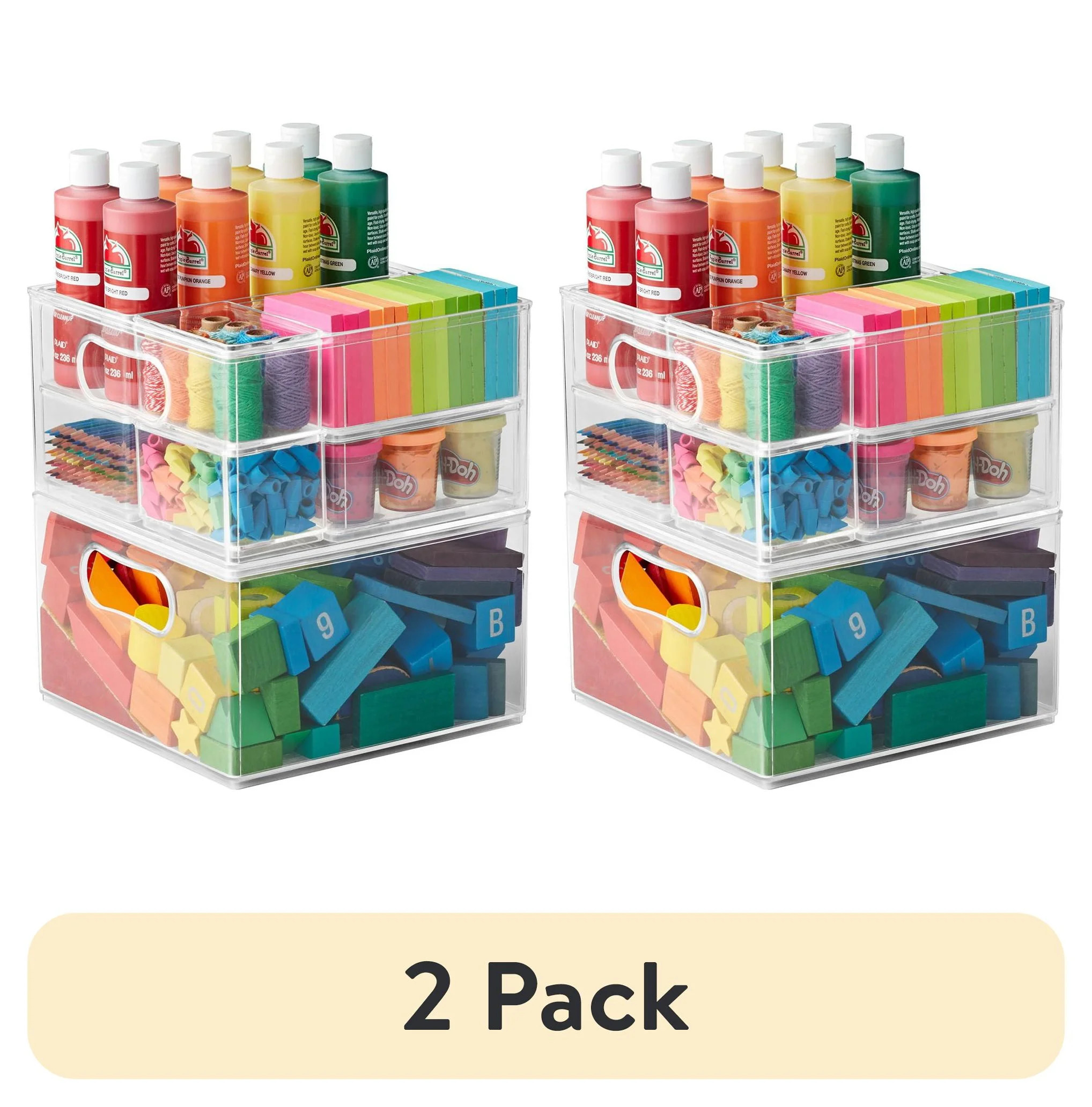 (2 pack) The Home Edit 8 Piece Multipurpose Edit, Plastic Storage Organizing System, Clear | Walmart (US)