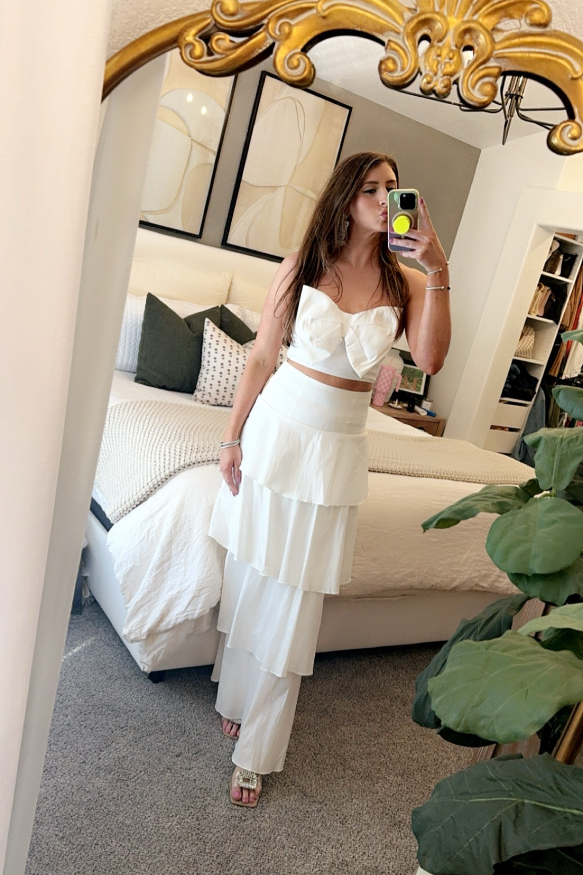 White two piece bow outfit perfect for a bridal shower, bachelorette party, engagement party, etc! 

#LTKSeasonal #LTKStyleTip #LTKWedding