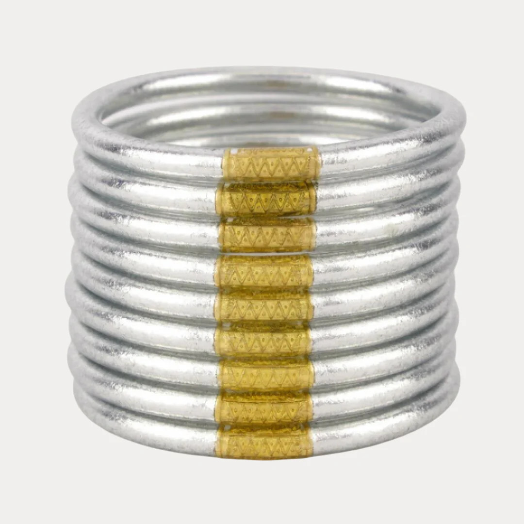 Silver All Weather Bangles® (Set of 9) - Serenity Prayer | BuDhaGirl