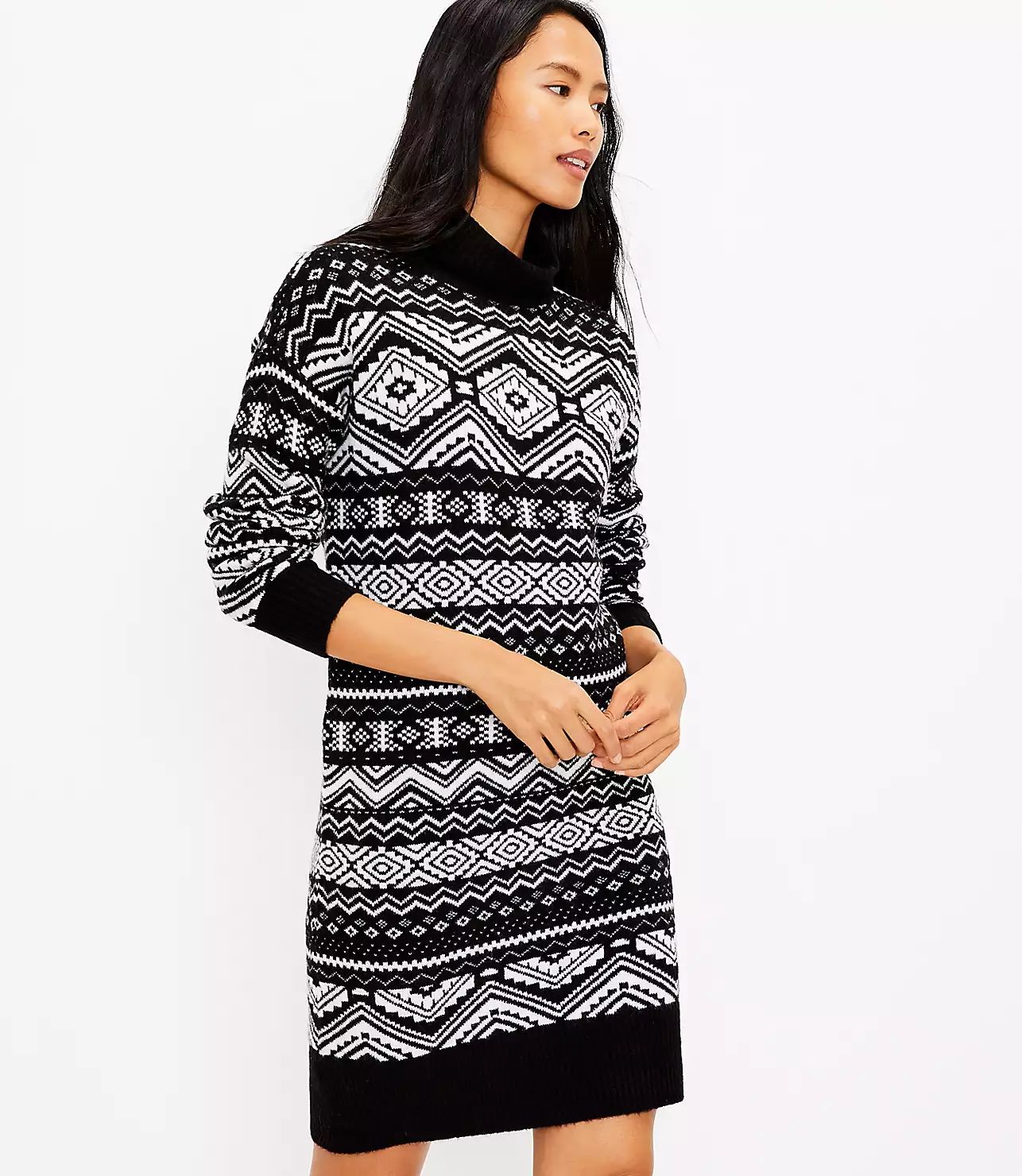 Fair Isle Turtleneck Sweater Dress | LOFT