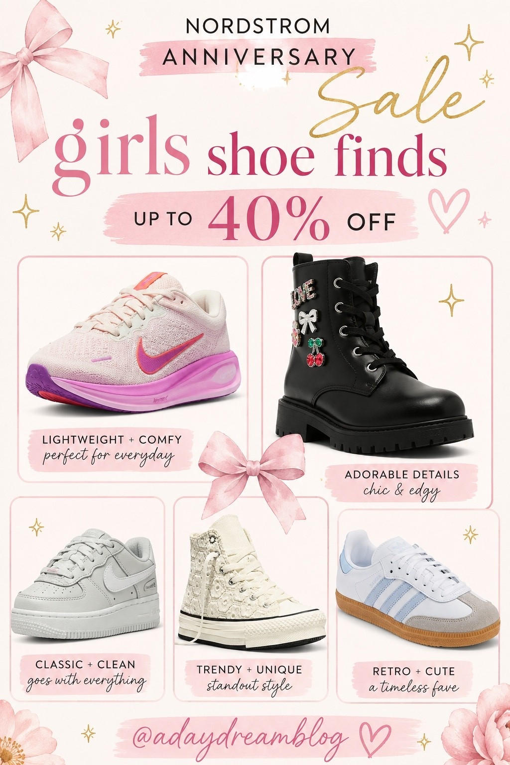 Girls back to school shoes up to 40% off

#LTKootd #LTKKids #LTKSaleAlert