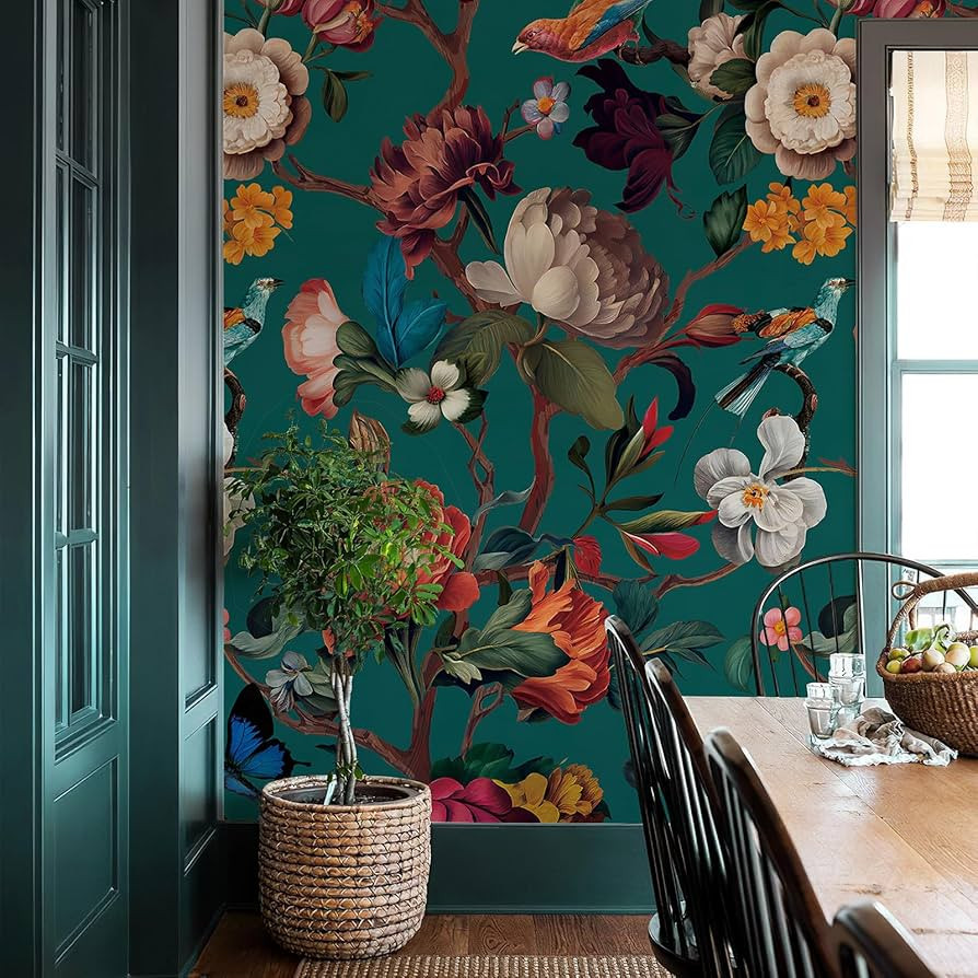 Zeeko Floral Peel and Stick Wallpaper Removable Mural Vintage Wallpaper (59" W x 98") Self-Adhesi... | Amazon (US)