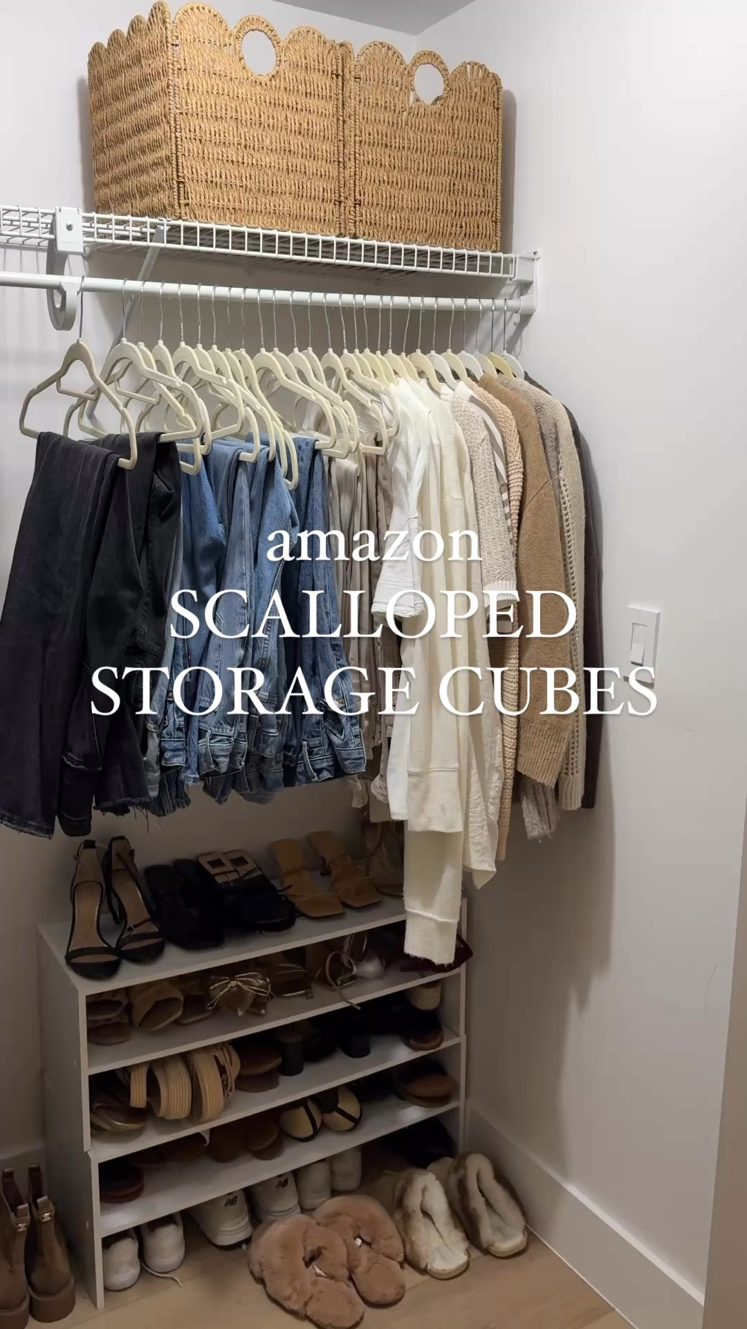 these scalloped wicker storage cubes come in a set of 4 & are the cutest organization solution for a closet, nursery, kids room, bathroom, entryway and more 〰️

#LTKHome #LTKStyleTip