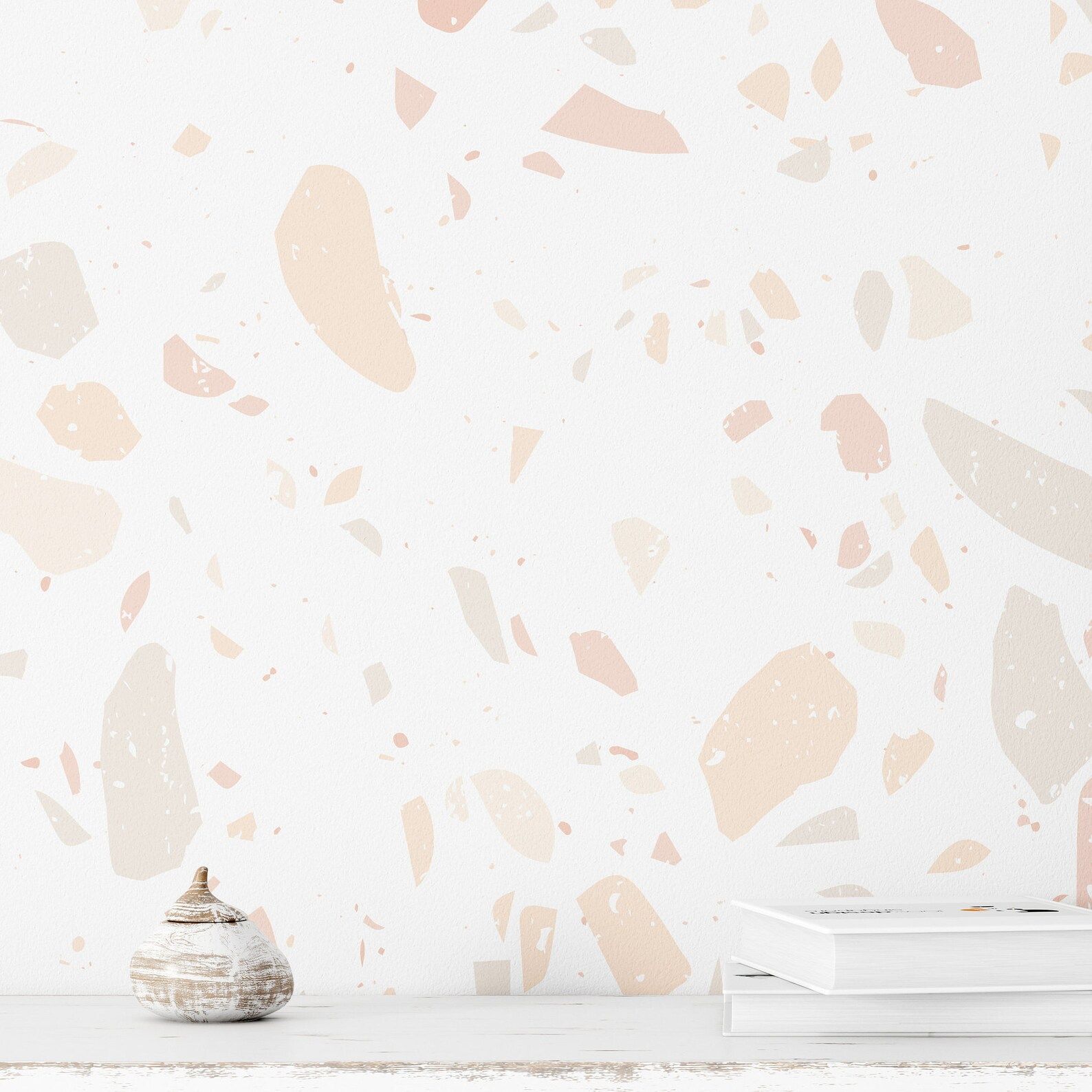 Pink Cream Terrazzo Wallpaper. Removable and Self Adhesive. Peel and Stick Wallpaper. Designer Wa... | Etsy (US)