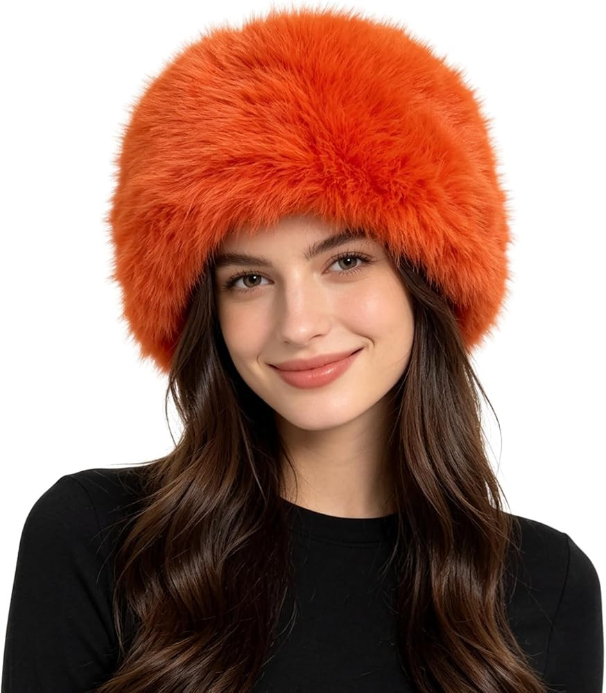 Lina & Lily Women's Winter Cossack Hat Russian Style Long Pile Faux Fur | Amazon (US)