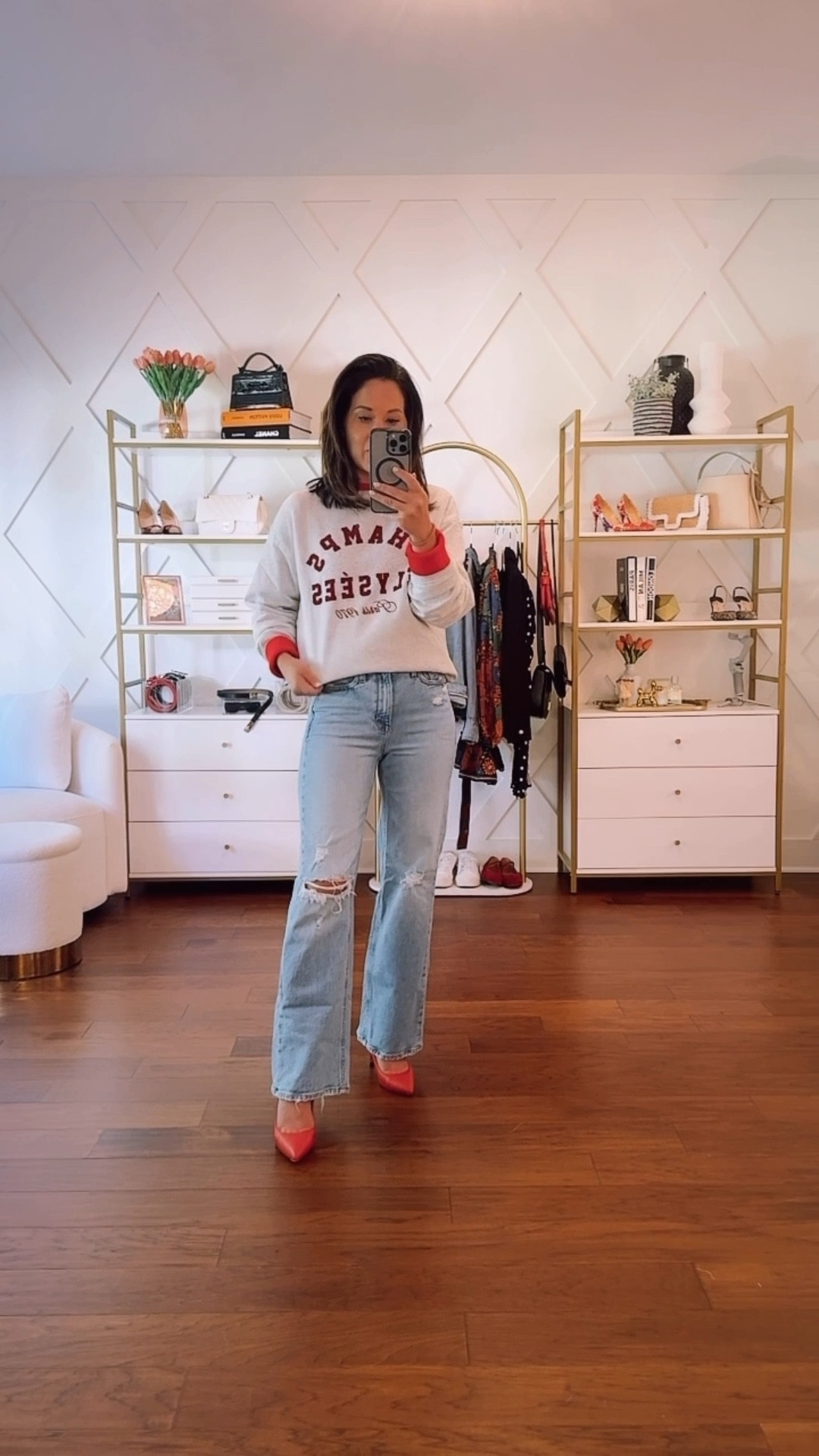 Fall outfit idea- love mixing casual pieces with something dressier like a kitten heel for a fun fall look - use code blair40 for $40 off at Ally shoes 

#LTKOver40 #LTKVideo #LTKStyleTip