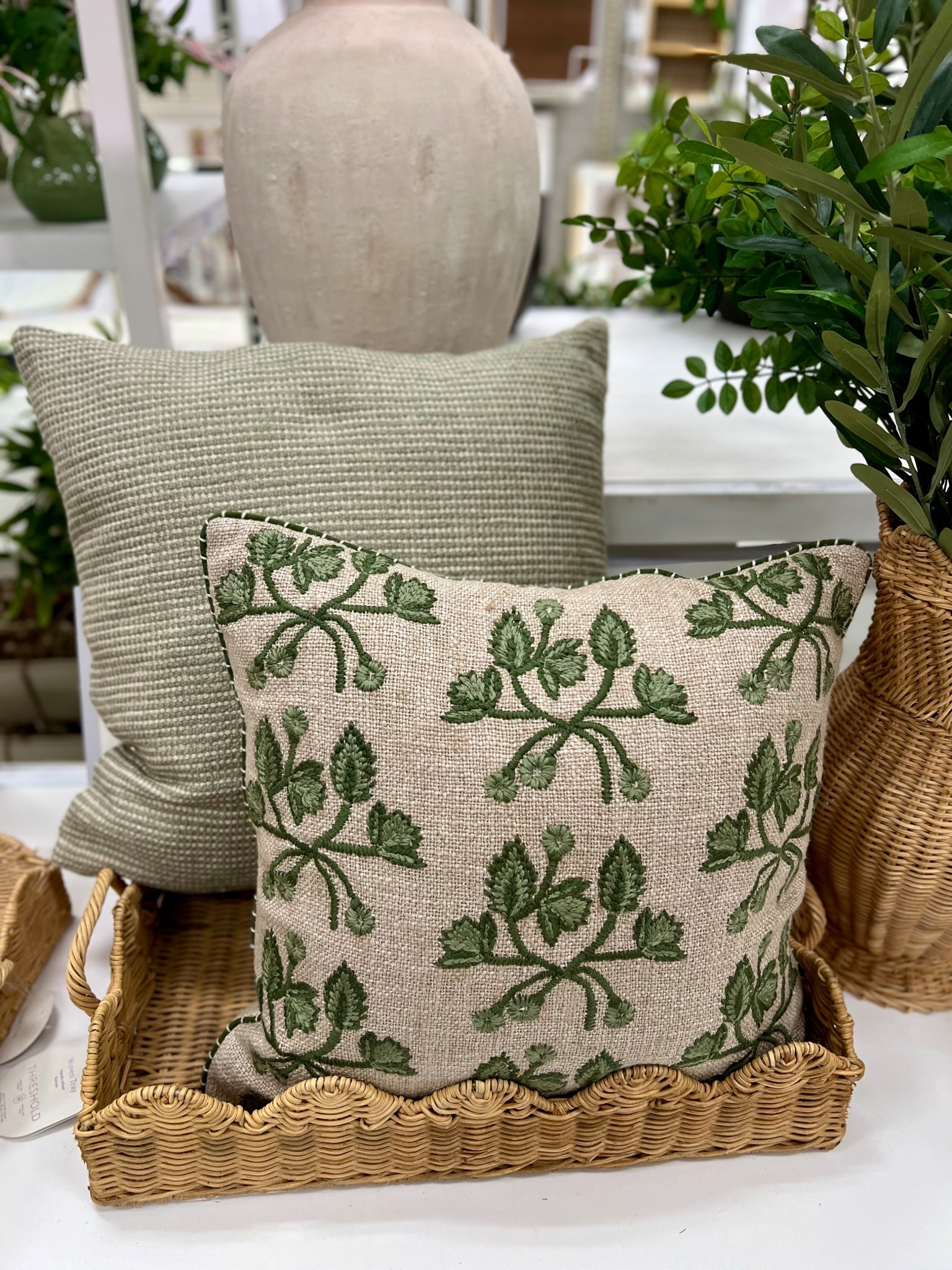 Spring refresh for your living room! 
Back again with green home decor, a floral/vine decorative pillow is just what your couch or cozy chair needs! 

Green Decor, Home Decor, Green Pillows, Throw Pillows, Target Home, Home Refresh, Spring Decor 

#LTKHome