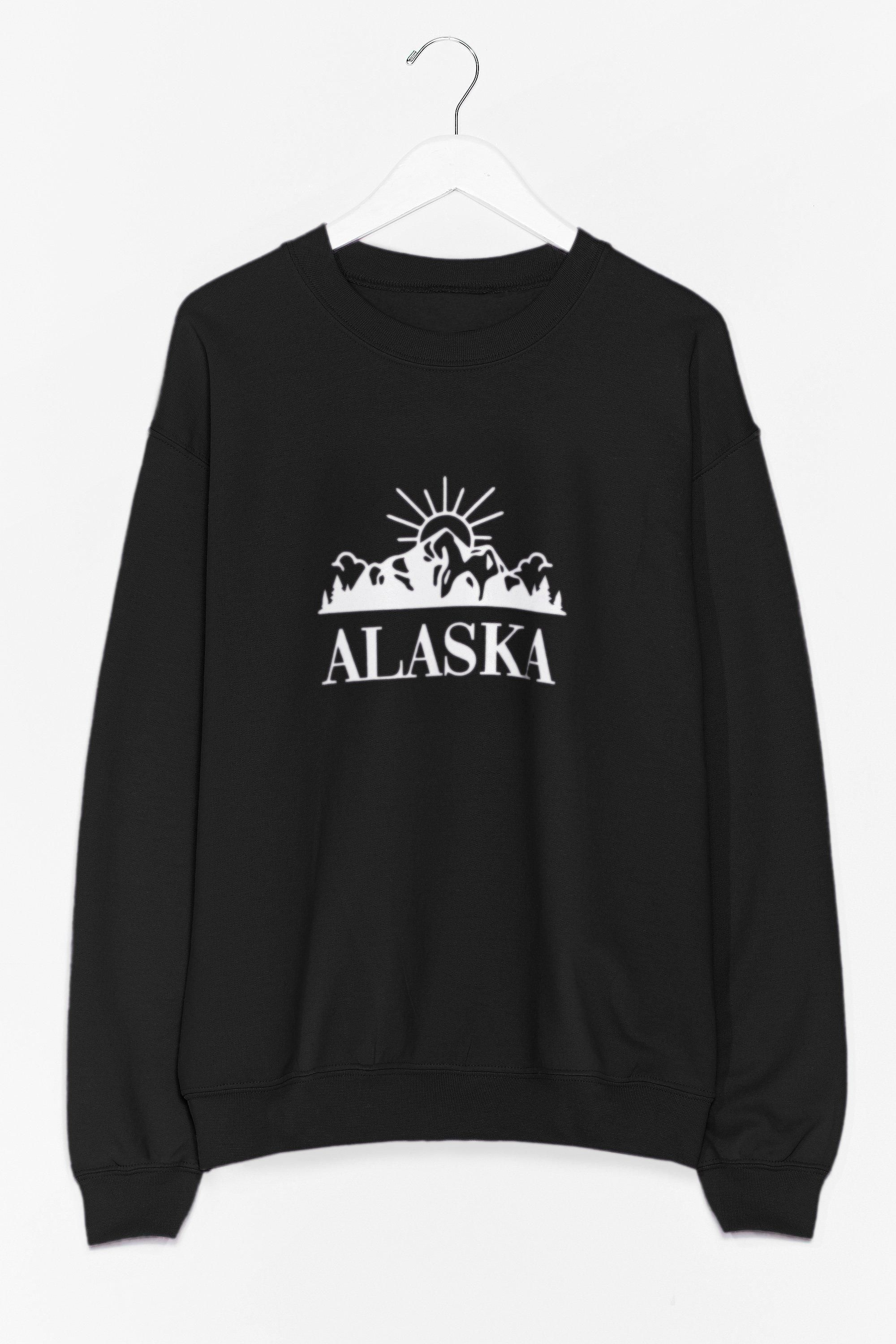 Womens Let Us Snow You the Way Alaska Graphic Sweatshirt - Black | NastyGal (US & CA)