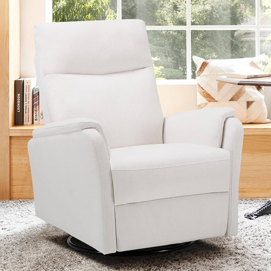 COLAMY Swivel Rocking Recliner Chair, Nursery Rocker Glider Recliner with Extra Large Footrest, D... | Amazon (US)