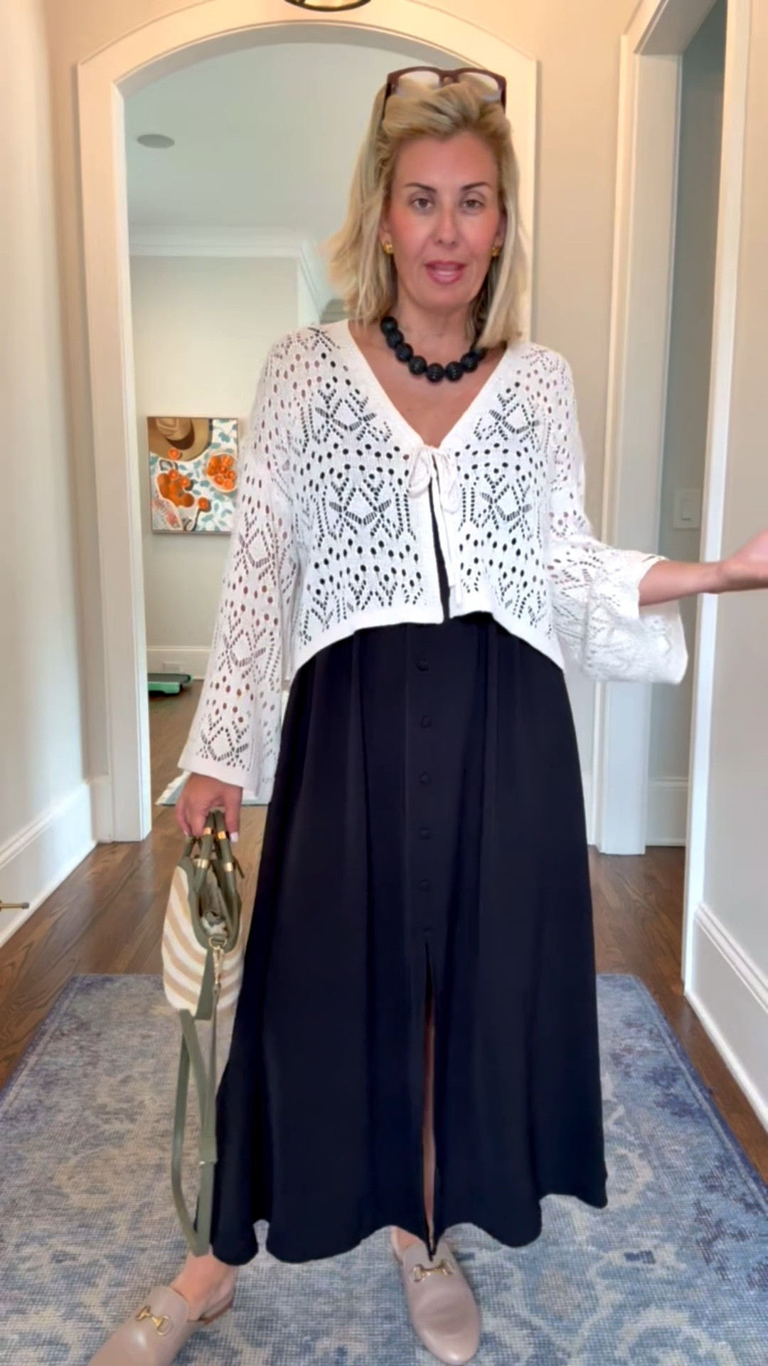 Love this layering piece! This is perfect to help take some of our summer dresses into fall. I’m in small in cardigan & dress and 8 shoes tts. 

Codes: 
*Cupshe - mixandmatch15 for 15% off order $70+￼
*Allie + Bess - Catherine20
*Erin McDermott - mixandmatch

#LTKdayinmylife #LTKSeasonal #LTKOver40
