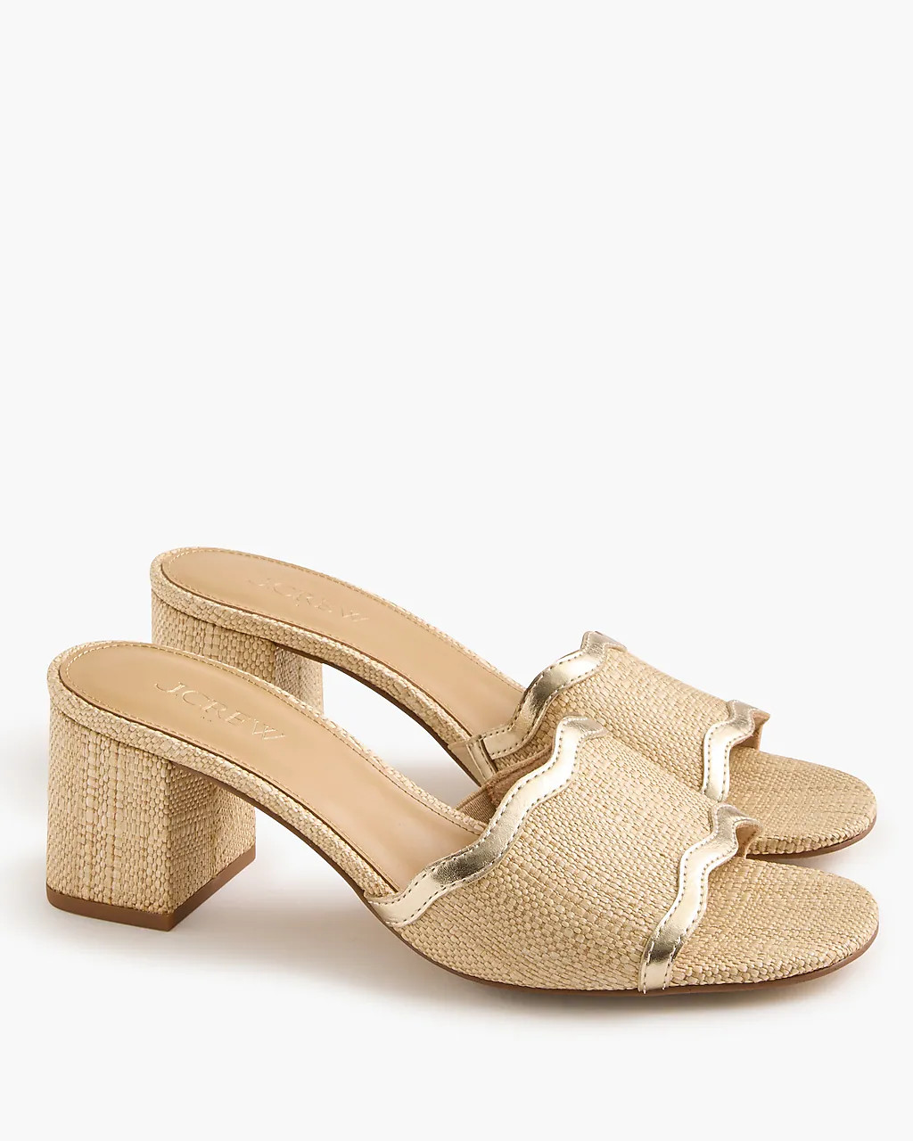 Scalloped heeled sandals | J.Crew Factory