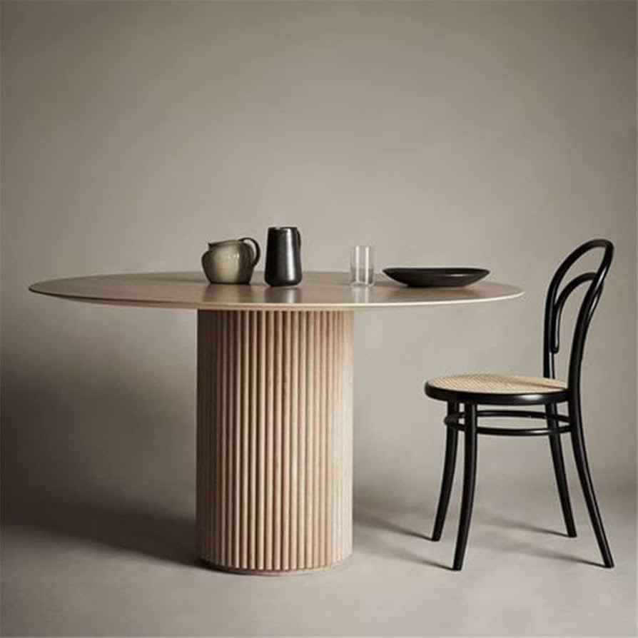 NIUYAO Round Solid Wood Dining Table Natural, 35.5" W Circular Tabletop for Dining Room Kitchen L... | Amazon (US)