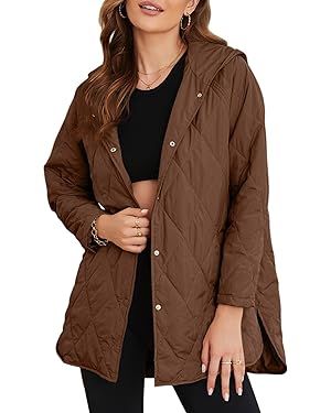 EVALESS Long Jackets for Women Fashion 2023 Winter Coat for Women Business Casual Diamond Quilted... | Amazon (US)