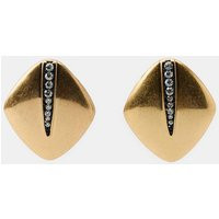 Zara - Rhinestone Diamond Stud Earrings - Golden - M - Woman | Zara US