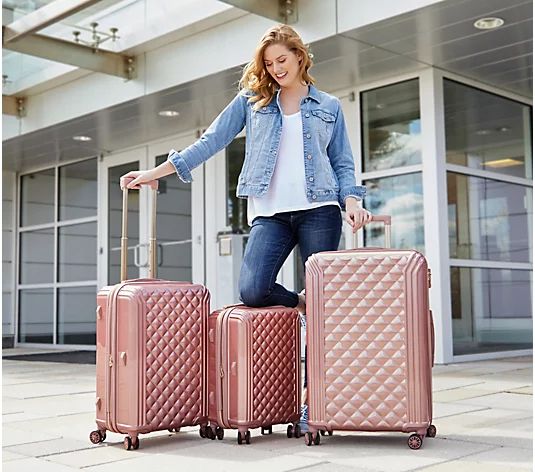 Triforce Luggage Set of 3 Spinner Luggage - Avignon | QVC