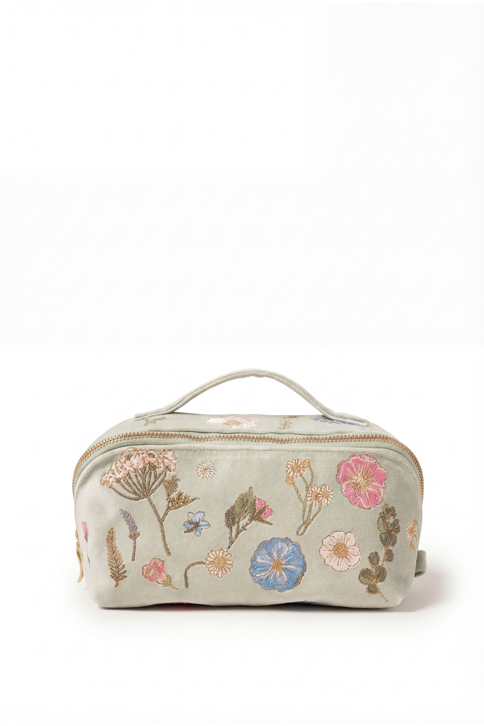 Elizabeth Scarlett Pressed Flowers Velvet Open Flat Makeup Bag (Women) | Nordstrom | Nordstrom