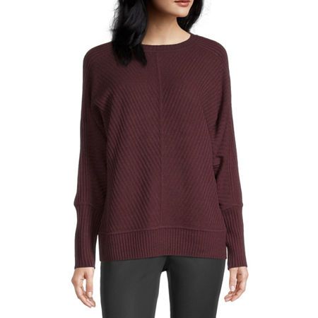 Worthington Womens Crew Neck Long Sleeve Pullover Sweater, Small , Red | JCPenney