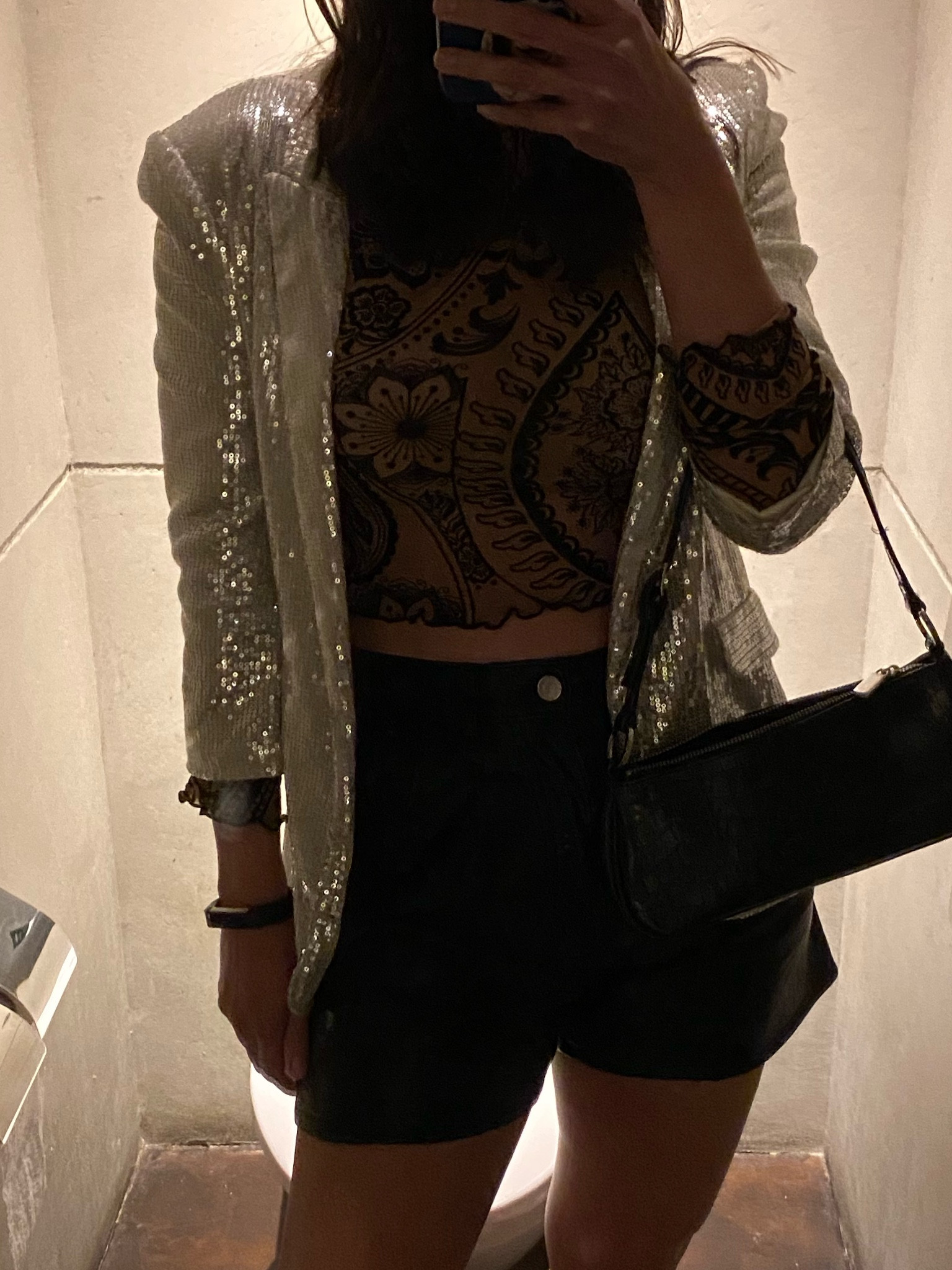 I don’t always take bathroom selfies, but when I do, it’s bc I forgot to take a pic of my fab outfit earlier. This sequin blazer
Is amazing for holiday parties! Highly recommend! 

#LTKunder100 #LTKHoliday #LTKCyberweek