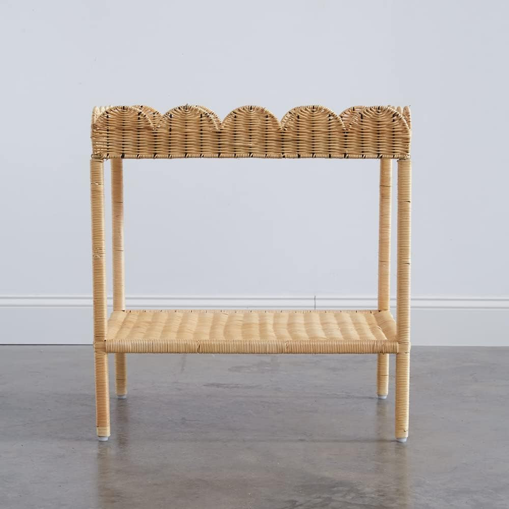 CTW Home Collection Scalloped Wicker Side Table, 25.5-inch Height, Home, Home Décor | Amazon (US)