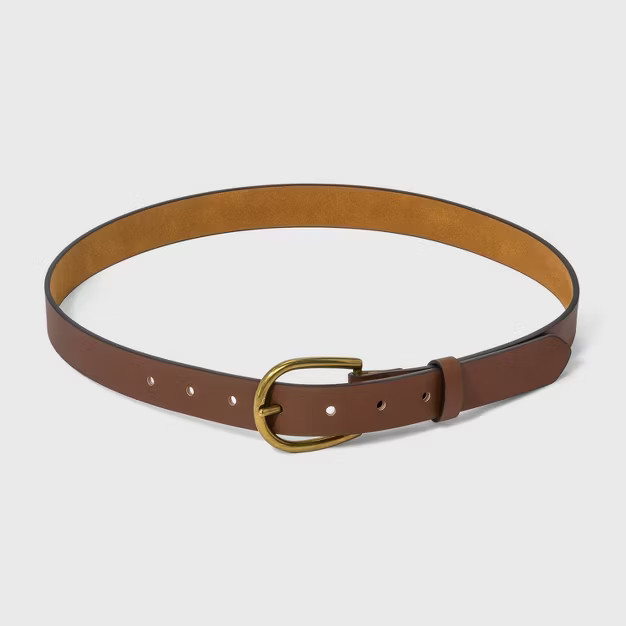 Women's Elongated Buckle Belt - Universal Thread™ Cognac | Target