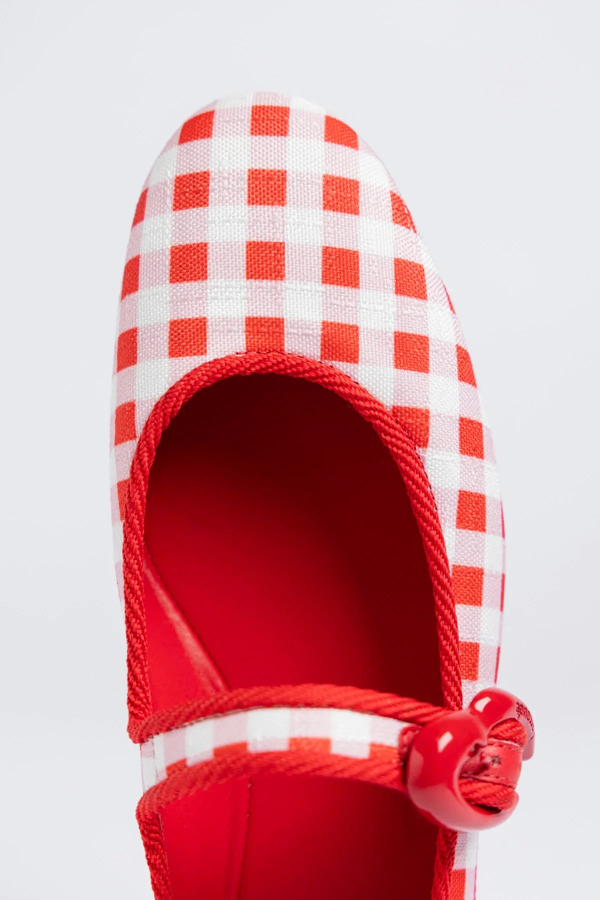 Verona Ballet Flat Scarlet Printed Fabric | Larroude