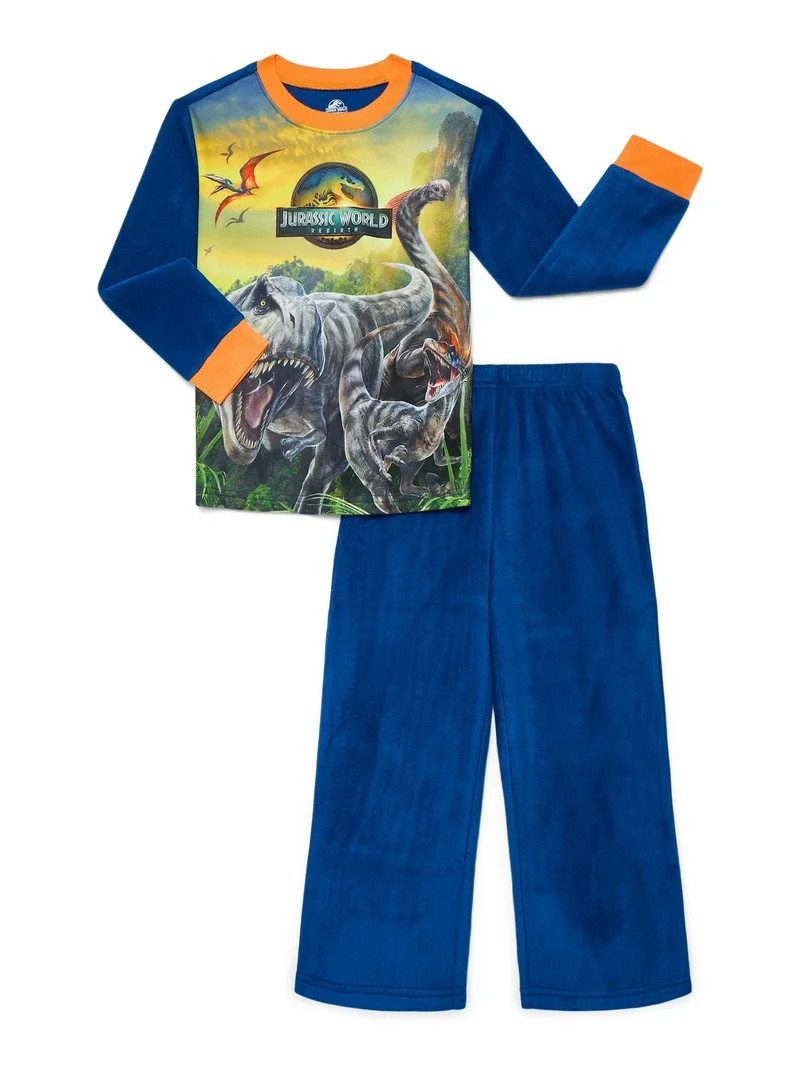 Jurassic World Rebirth Boys Long Sleeve Top and Pants Pajama Set, 2-Piece, Sizes 4-16 | Walmart (US)