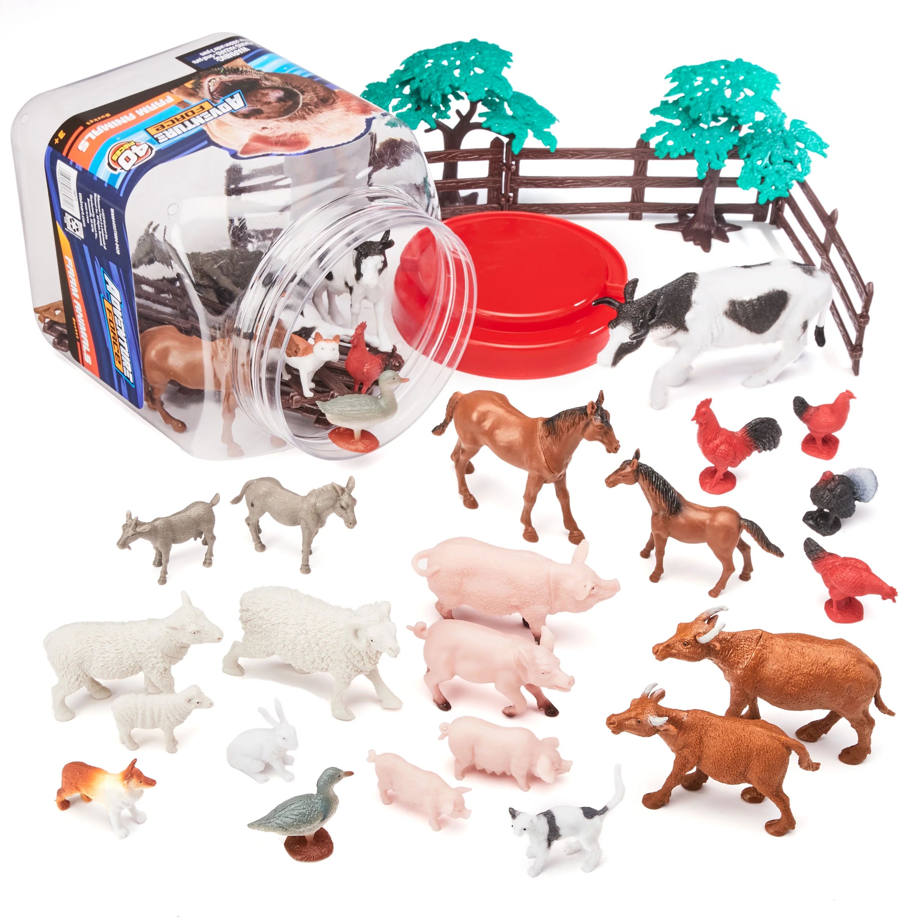 Adventure Force Farm Animals Bucket, 40 Pieces | Walmart (US)