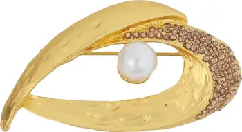Pavé Faux Pearl Brooch | Nordstrom
