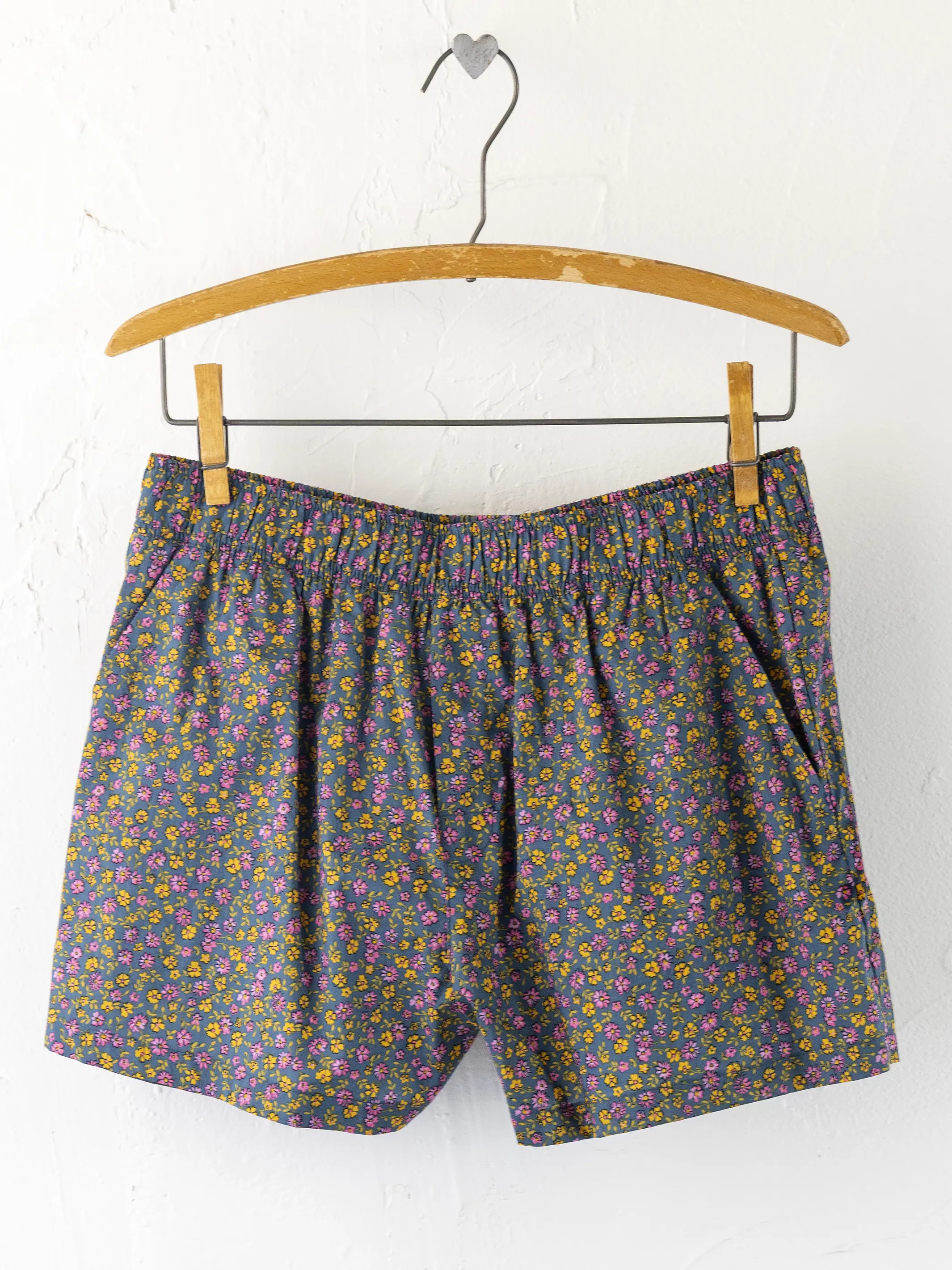 Mix & Match Cotton Pajama Shorts - Mari Ditsy Navy | Natural Life
