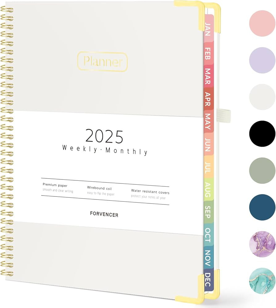 Forvencer 2025 Planner, Hardcover Weekly and Monthly Planner, January 2025 - December 2025, 8.5" ... | Amazon (US)