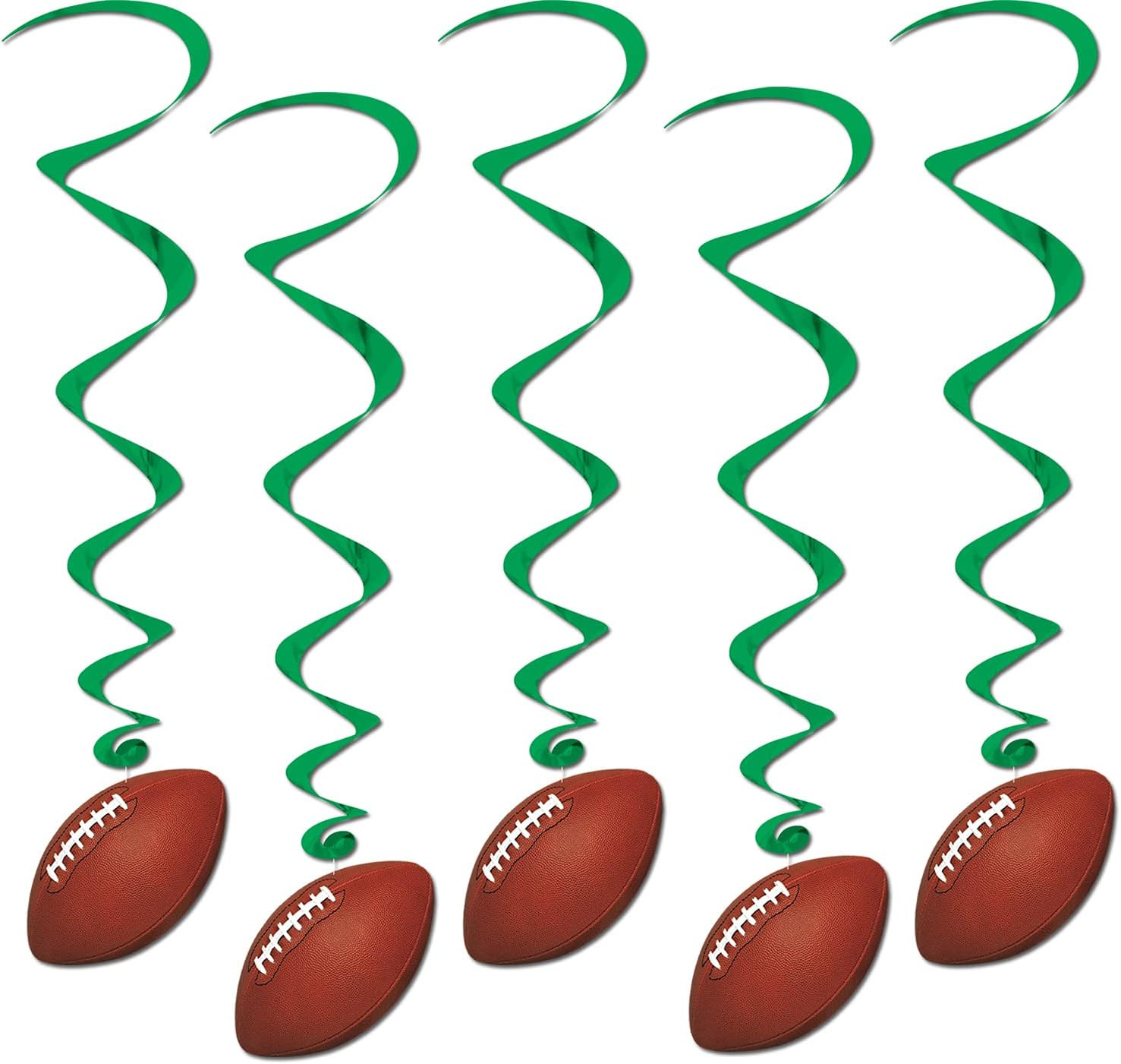 Beistle 5 Piece Football Party Hanging Swirl Sports Whirls for Game Day Tailgating Decorations, 4... | Amazon (US)
