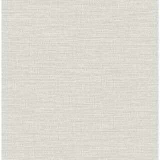 Exhale Light Grey Faux Grasscloth Light Grey Paper Strippable Roll (Covers 56.4 sq. ft.) | The Home Depot