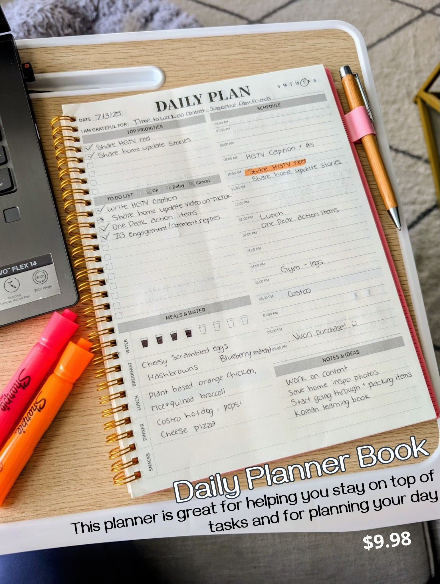 This is the best daily planner notebook! Organize your to do list, plan your schedule and track your water and food intake. Great for keeping you on track with your tasks!

#LTKU #LTKHome #LTKFindsUnder50