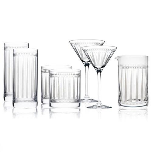 Caskata Marrakech Modern Classic Clear Glass 7 Piece Cocktail Set | Kathy Kuo Home