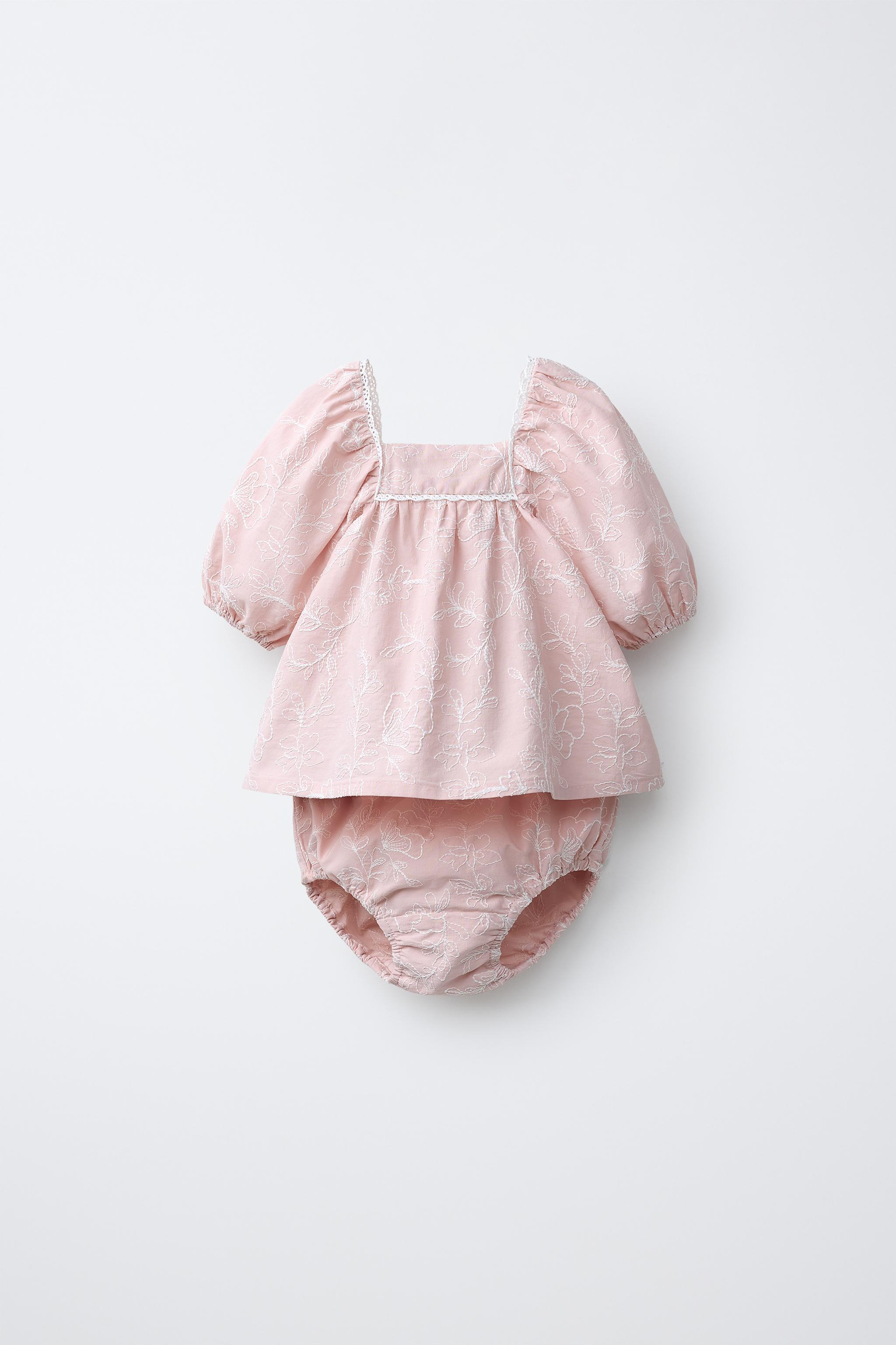 EMBROIDERED LACE SHIRT AND BLOOMERS SET | Zara US