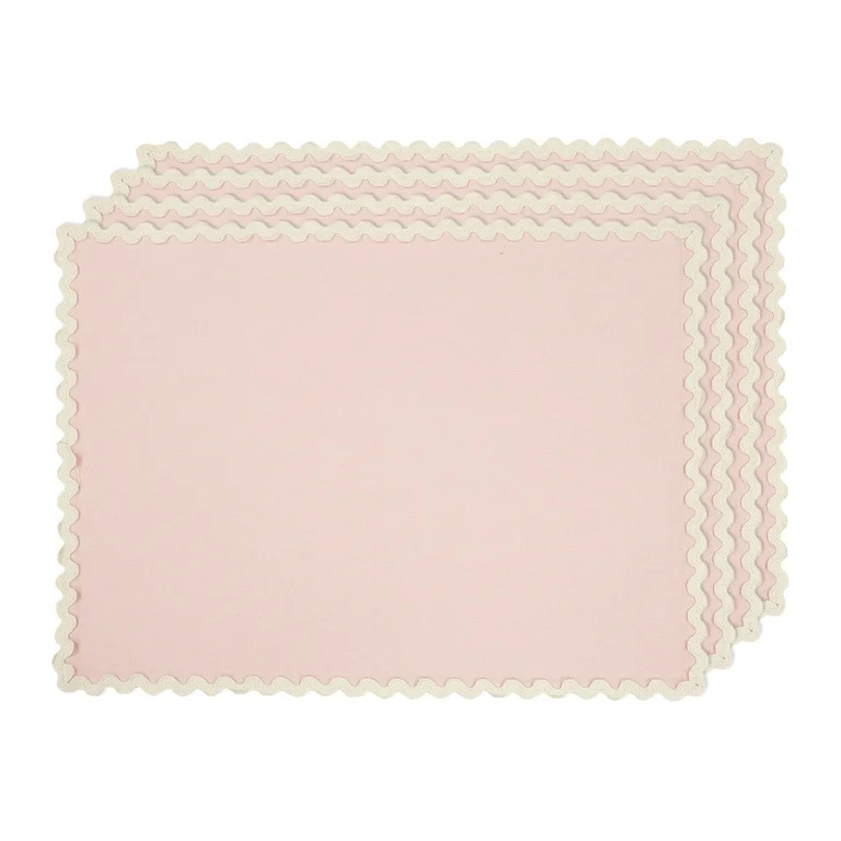 Easter Ric Rac Trim 4 pack Table Placemat Set - 14" x 19" Each - 100% Cotton, Multi-color | Walmart (US)