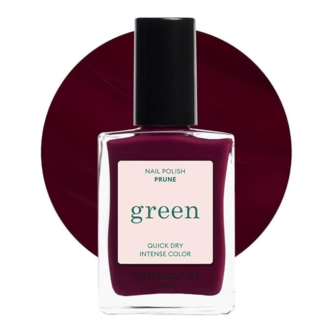 Manucurist Green Quick Dry Nail Polish Prune - Deep Red Wine Nail Polish - 9-Free, Plant-Based an... | Amazon (US)